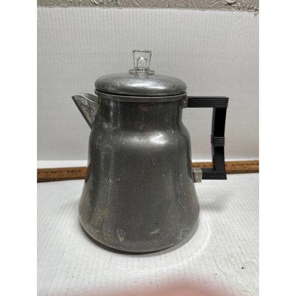 Vintage WEAR-EVER Aluminum Percolator Coffee Pot X-3012 with Glass Knob - Picture 1 of 6